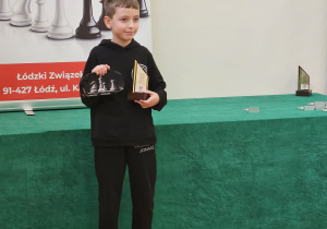 Jonasz Wiśniewski- I miejsce do lat 8 w szachach błyskawicznych.