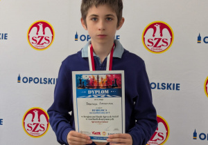 Bartosz Zajkowski- III miejsce na trzeciej szachownicy.