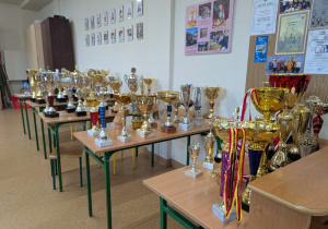 Majestatyczna kolekcja pucharów.