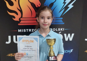Kornelia Kroc- V miejsce do lat 8 w Mistrzostwach Polski w szachach błyskawicznych.