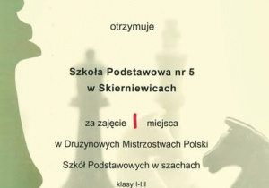 Dyplom dla walecznej drużyny.